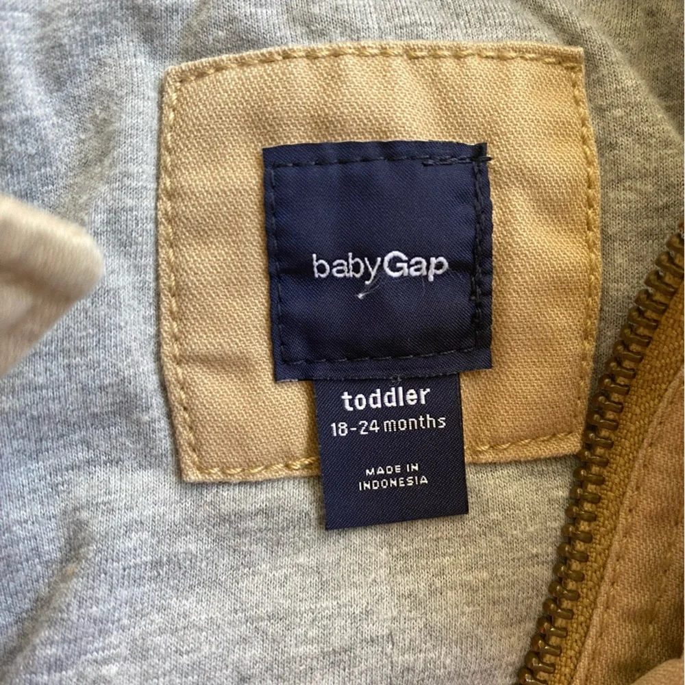 Baby GAP Cotton Toggle Duffle Chore Coat Lined With Hood 18-24M